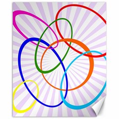 Abstract Background With Interlocking Oval Shapes Canvas 16  X 20   by Nexatart