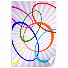 Abstract Background With Interlocking Oval Shapes Canvas 20  X 30   by Nexatart