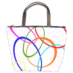 Abstract Background With Interlocking Oval Shapes Bucket Bags by Nexatart