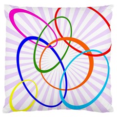 Abstract Background With Interlocking Oval Shapes Large Cushion Case (one Side) by Nexatart