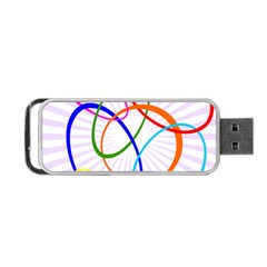 Abstract Background With Interlocking Oval Shapes Portable Usb Flash (two Sides) by Nexatart