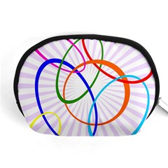 Abstract Background With Interlocking Oval Shapes Accessory Pouches (medium)  by Nexatart