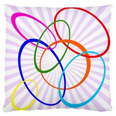 Abstract Background With Interlocking Oval Shapes Standard Flano Cushion Case (one Side) by Nexatart