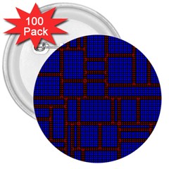 Line Plaid Red Blue 3  Buttons (100 Pack)  by Mariart