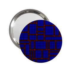 Line Plaid Red Blue 2 25  Handbag Mirrors