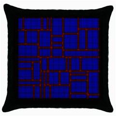 Line Plaid Red Blue Throw Pillow Case (black) by Mariart