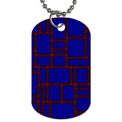 Line Plaid Red Blue Dog Tag (one Side) by Mariart