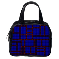 Line Plaid Red Blue Classic Handbags (one Side) by Mariart