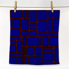 Line Plaid Red Blue Face Towel by Mariart