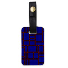 Line Plaid Red Blue Luggage Tags (one Side)  by Mariart