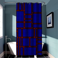 Line Plaid Red Blue Shower Curtain 36  X 72  (stall)  by Mariart