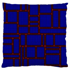 Line Plaid Red Blue Large Cushion Case (two Sides) by Mariart