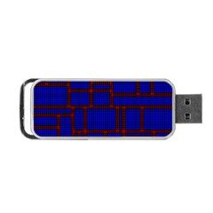 Line Plaid Red Blue Portable Usb Flash (two Sides) by Mariart