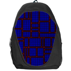 Line Plaid Red Blue Backpack Bag by Mariart