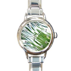 Fluorescent Flames Background Light Effect Abstract Round Italian Charm Watch by Nexatart