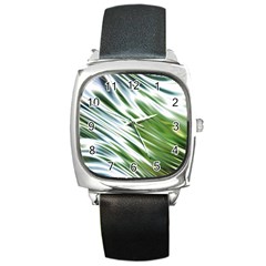 Fluorescent Flames Background Light Effect Abstract Square Metal Watch by Nexatart