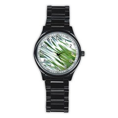 Fluorescent Flames Background Light Effect Abstract Stainless Steel Round Watch by Nexatart