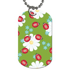 Insect Flower Floral Animals Star Green Red Sunflower Dog Tag (two Sides) by Mariart