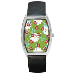 Insect Flower Floral Animals Star Green Red Sunflower Barrel Style Metal Watch by Mariart