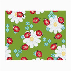 Insect Flower Floral Animals Star Green Red Sunflower Small Glasses Cloth (2-side) by Mariart