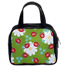 Insect Flower Floral Animals Star Green Red Sunflower Classic Handbags (2 Sides) by Mariart