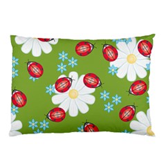 Insect Flower Floral Animals Star Green Red Sunflower Pillow Case by Mariart