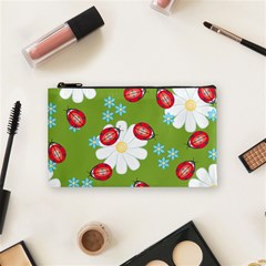 Insect Flower Floral Animals Star Green Red Sunflower Cosmetic Bag (small)  by Mariart