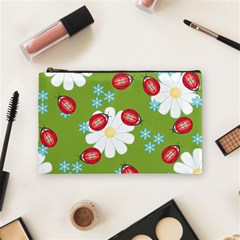 Insect Flower Floral Animals Star Green Red Sunflower Cosmetic Bag (medium)  by Mariart