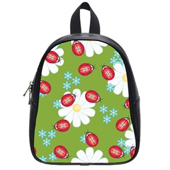 Insect Flower Floral Animals Star Green Red Sunflower School Bags (small) 