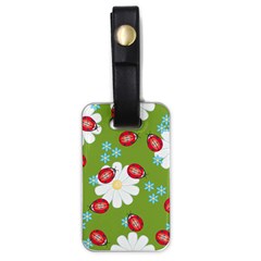 Insect Flower Floral Animals Star Green Red Sunflower Luggage Tags (one Side)  by Mariart