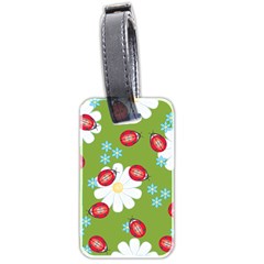 Insect Flower Floral Animals Star Green Red Sunflower Luggage Tags (two Sides) by Mariart