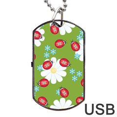 Insect Flower Floral Animals Star Green Red Sunflower Dog Tag Usb Flash (two Sides) by Mariart