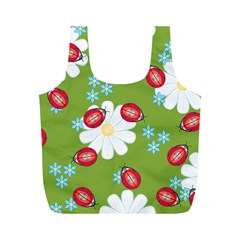 Insect Flower Floral Animals Star Green Red Sunflower Full Print Recycle Bags (m)  by Mariart