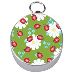 Insect Flower Floral Animals Star Green Red Sunflower Silver Compasses by Mariart