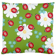 Insect Flower Floral Animals Star Green Red Sunflower Standard Flano Cushion Case (one Side) by Mariart