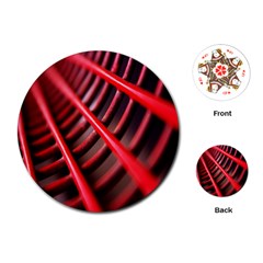 Abstract Of A Red Metal Chair Playing Cards (round)  by Nexatart