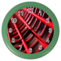 Abstract Of A Red Metal Chair Color Wall Clocks by Nexatart