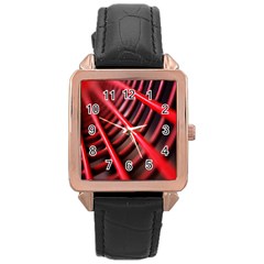 Abstract Of A Red Metal Chair Rose Gold Leather Watch  by Nexatart