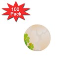 Leaf Polka Dot Green Flower Star 1  Mini Buttons (100 pack)  Front