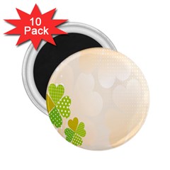 Leaf Polka Dot Green Flower Star 2 25  Magnets (10 Pack)  by Mariart