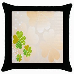 Leaf Polka Dot Green Flower Star Throw Pillow Case (black) by Mariart