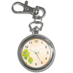 Leaf Polka Dot Green Flower Star Key Chain Watches by Mariart