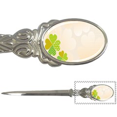 Leaf Polka Dot Green Flower Star Letter Openers by Mariart