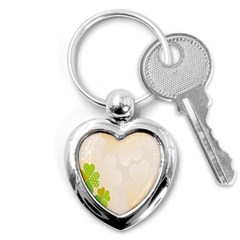 Leaf Polka Dot Green Flower Star Key Chains (heart)  by Mariart