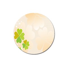 Leaf Polka Dot Green Flower Star Magnet 3  (round) by Mariart