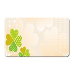 Leaf Polka Dot Green Flower Star Magnet (Rectangular) Front