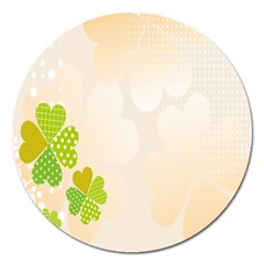 Leaf Polka Dot Green Flower Star Magnet 5  (round) by Mariart