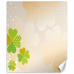 Leaf Polka Dot Green Flower Star Canvas 8  X 10  by Mariart