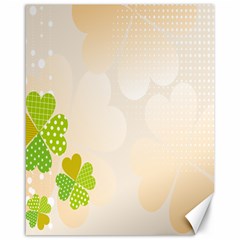 Leaf Polka Dot Green Flower Star Canvas 16  X 20   by Mariart