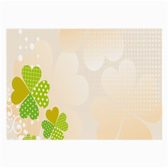 Leaf Polka Dot Green Flower Star Large Glasses Cloth (2-side) by Mariart